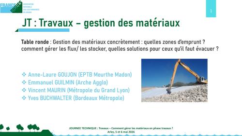 Présentation tableau ronde gestion des matériaux