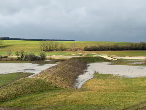 Hymont : zone de ralentissement de crue créée par l'EPTB pour protéger les communes situées en aval